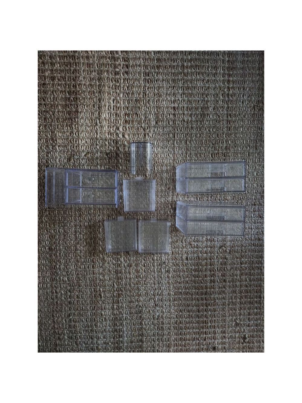 Seven Piece Unbranded Clear Acrylic Makeup Organizers/Storage One Size